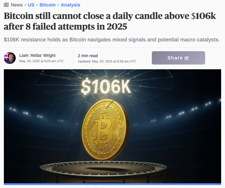 Bitcoin, 2025'te 106 Bin Dolar Seviyesini Aşma Mücadelesi Veriyor