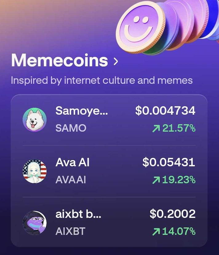 Kraken'de Memecoin İşlemleri Başladı: SAMO, AVAAI ve AIXBT Listelendi